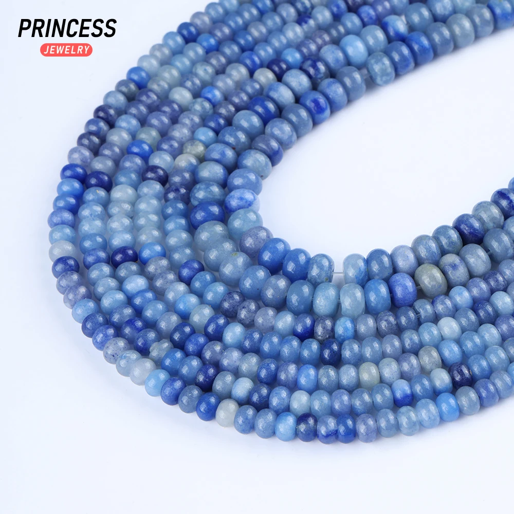 A+ Natural Blue Aventurine 5*8mm Rondelle Beads for Jewelry Making Charms Bracelet Wholesale Stone Beads DIY Accessories