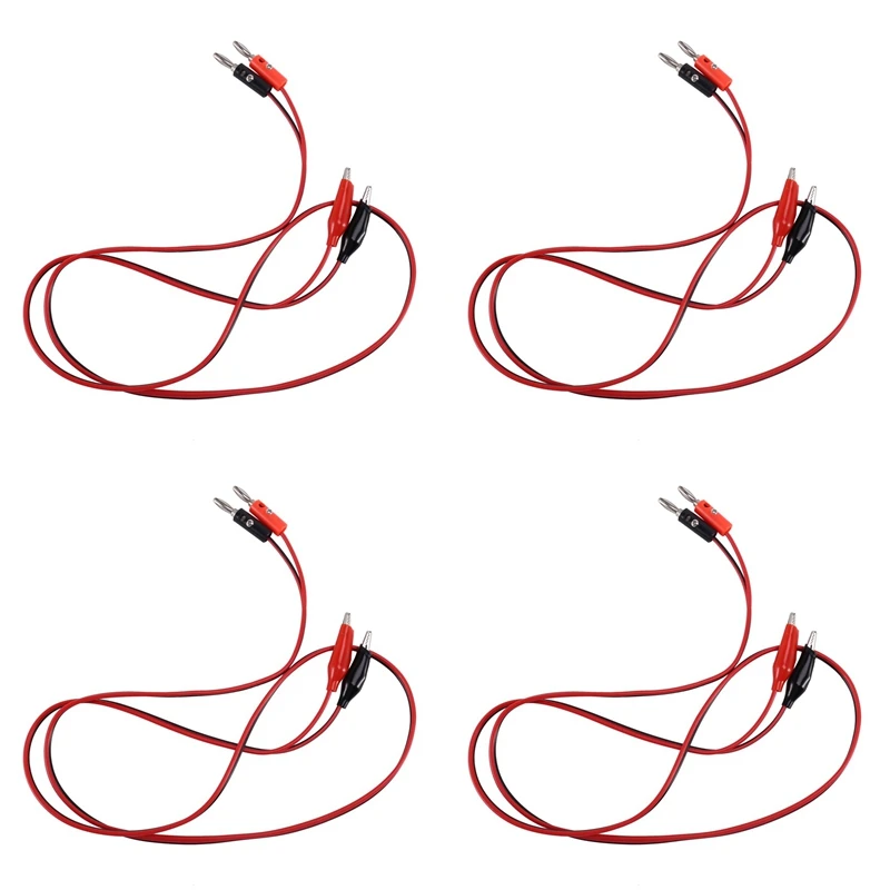 

【Горячий торт】8 шт. красные, черные вилки типа «банан» к зажимам типа «крокодил», тестовый кабель для зонда, 1 м