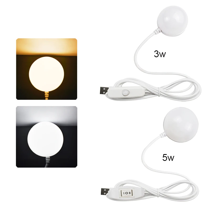 USB Mini Dormitory Night Light Children Reading Portable Magnet LED Bedroom Wall Lamp for Outdoor Campping Emergency Bulb