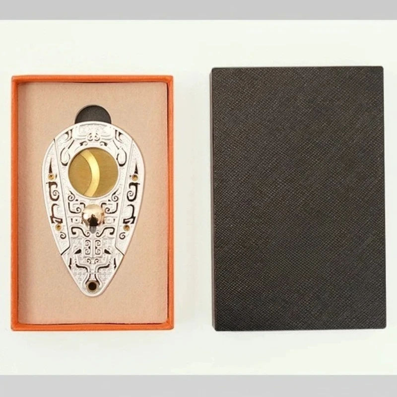 

Stainless Steel Cigar Cutter, Double-edged Metal Tool Accessories, Sharp Cigar Clip, Puncher, Cigar Knife, Gift box set