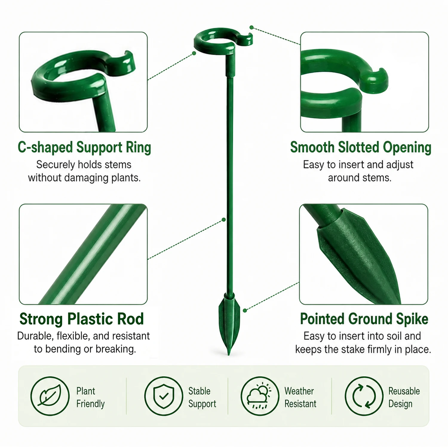 5-15개 정원 식물 지지대, 플라스틱 꽃꽂이 재사용  - Gardening Tools Holder 리뷰 및 가격