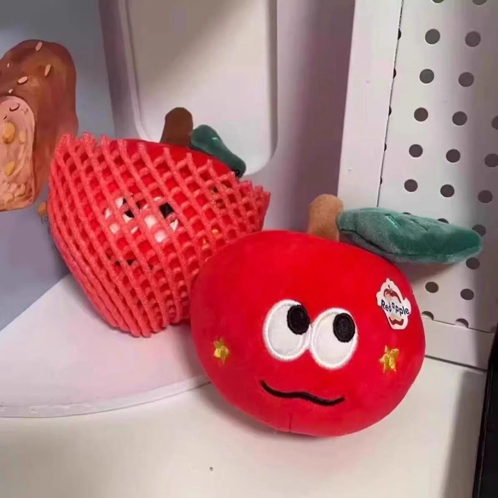 과일 플러시 장난감 내장형 작은 동물 모양 봉제 인형 장식품 어린이 성인용 가정 여행 학교 책상 가방 열쇠고리