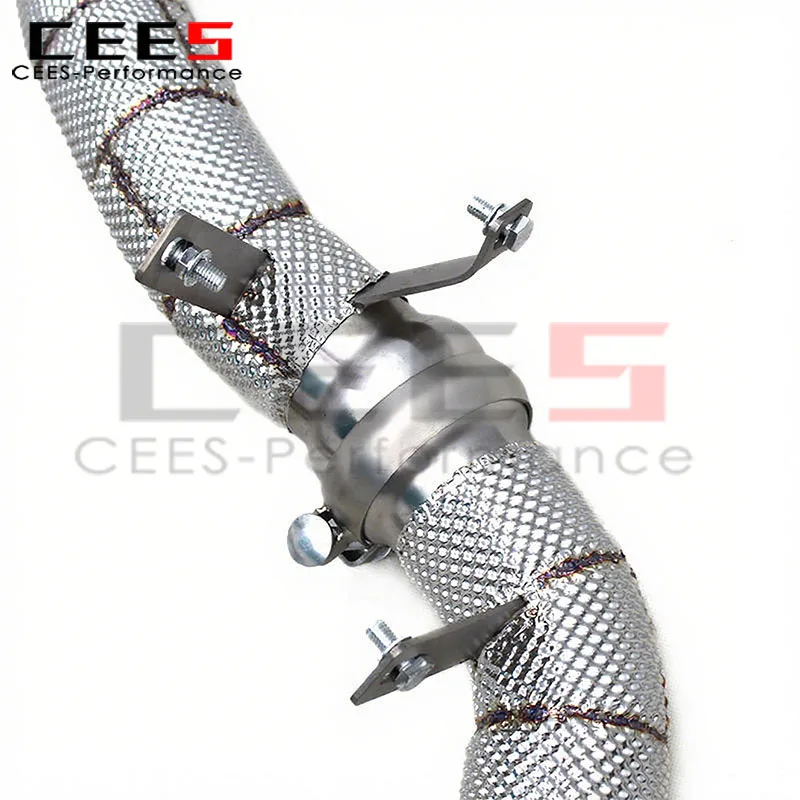 👍 Downpipe Knalpot CEES untuk Mercedes-Benz GLS63 AMG 4.0TT 2019-2024 Pipa Knalpot Stainless Steel Free Flow Sistem Knalpot Mobil