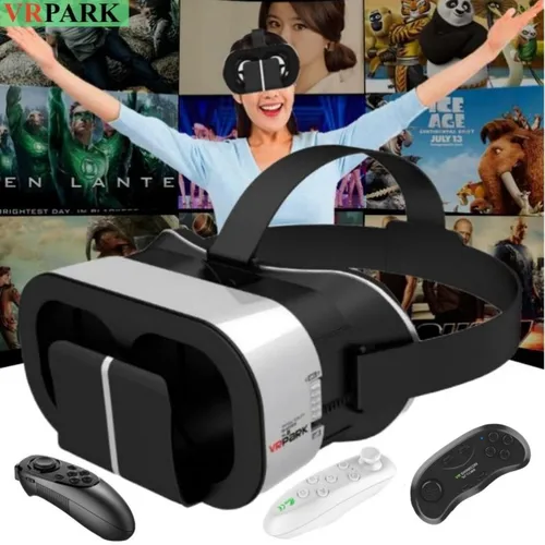 Gafas VR de realidad Virtual V5 4K, vídeo 3D IMAX, caja de cartón de Google, casco de auriculares VR para teléfono máximo de 6,7 "", compatible con controlador de juego