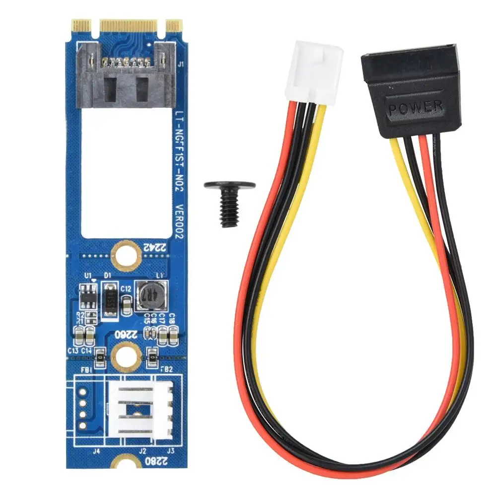 SATA to M.2 NGFF Adapter Card + Power Cable for WinXP/Win7/Win8