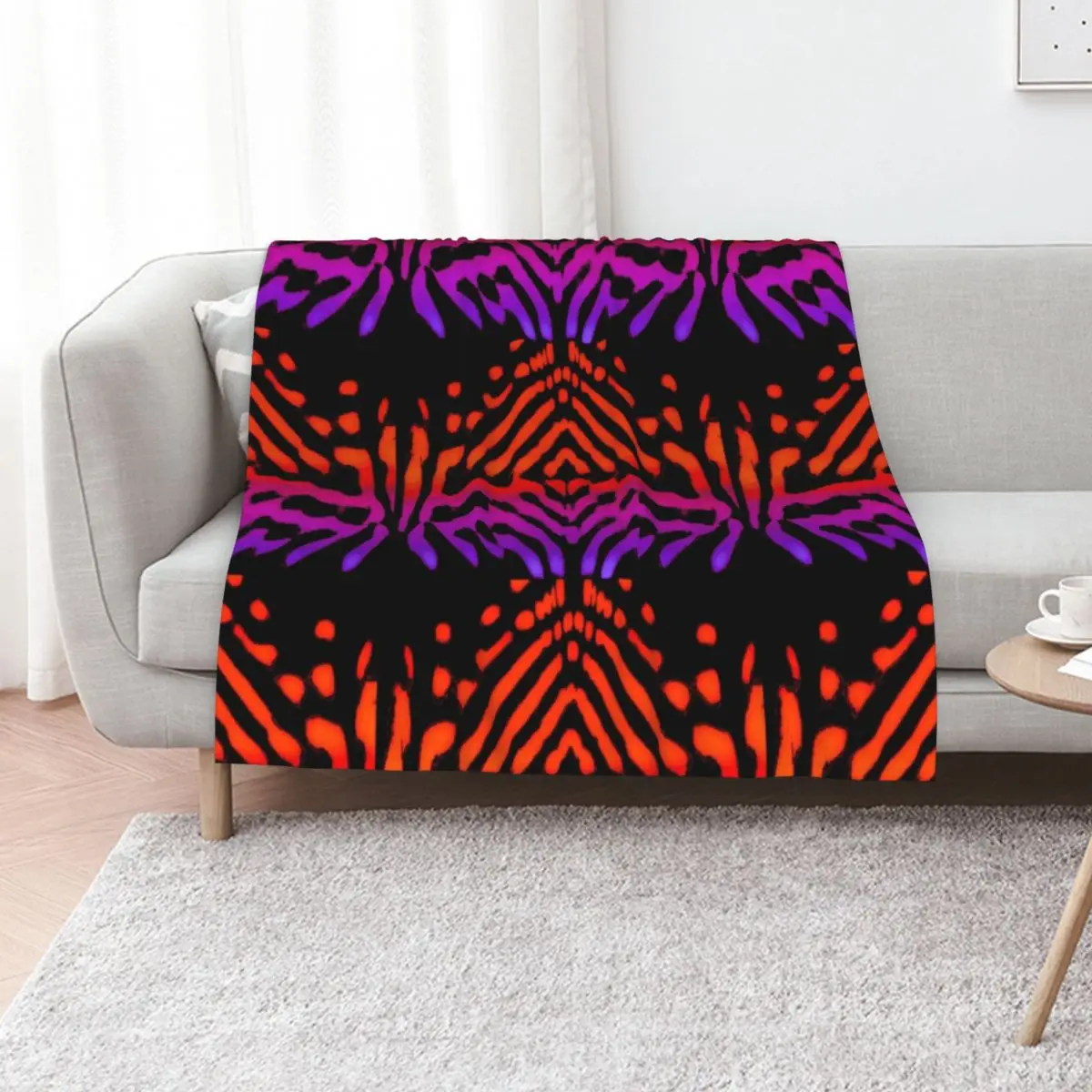 

Orange & Purple Throw Blanket Blankets For Baby Furrys warm for winter Hairy Blankets