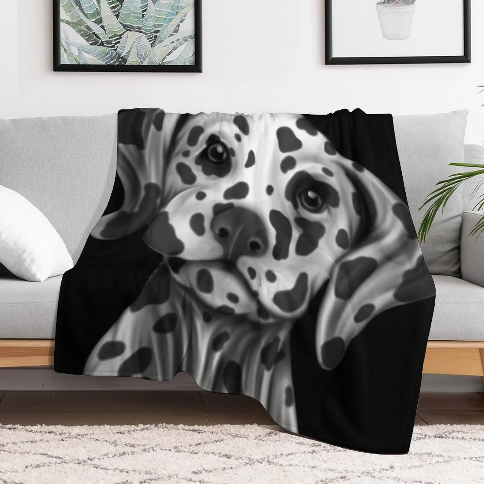 Dalmatian Painting Throw Blanket Luxury Nap sofa bed Plush Blankets