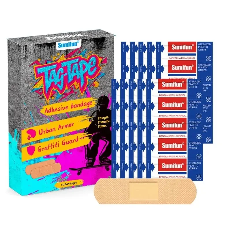 

50Pcs 2Types Sumifun First-Aid Bandage Aid Wound Breathable Waterproof Adhesive Emergency Kit Outdoor Care Medical Plaster