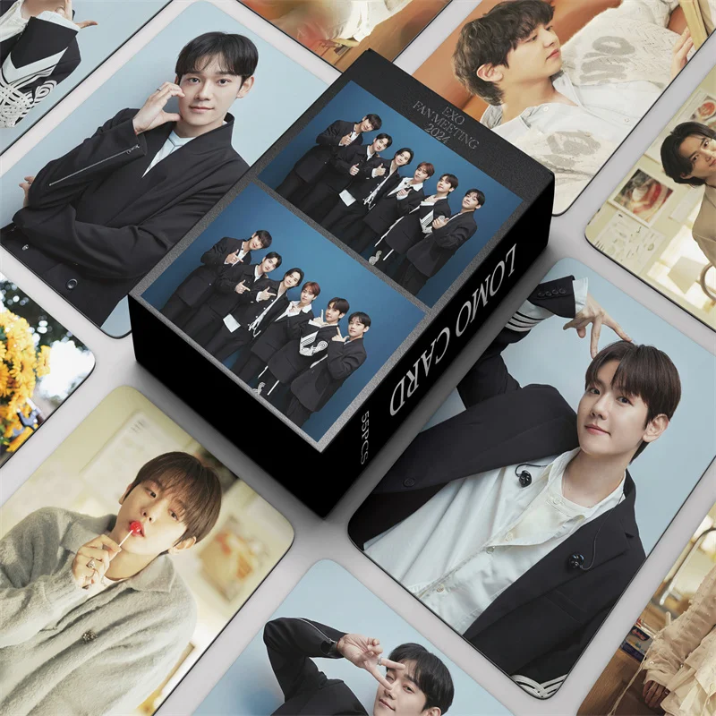 Imagem -02 - Impresso Photocards Parakpop Idol Novidades Album Fan Encontro: um Lomo Cartões Baekhyun Sehun Kai Suho Chanyeol Chen Presentes 55pc Set Fãs hd