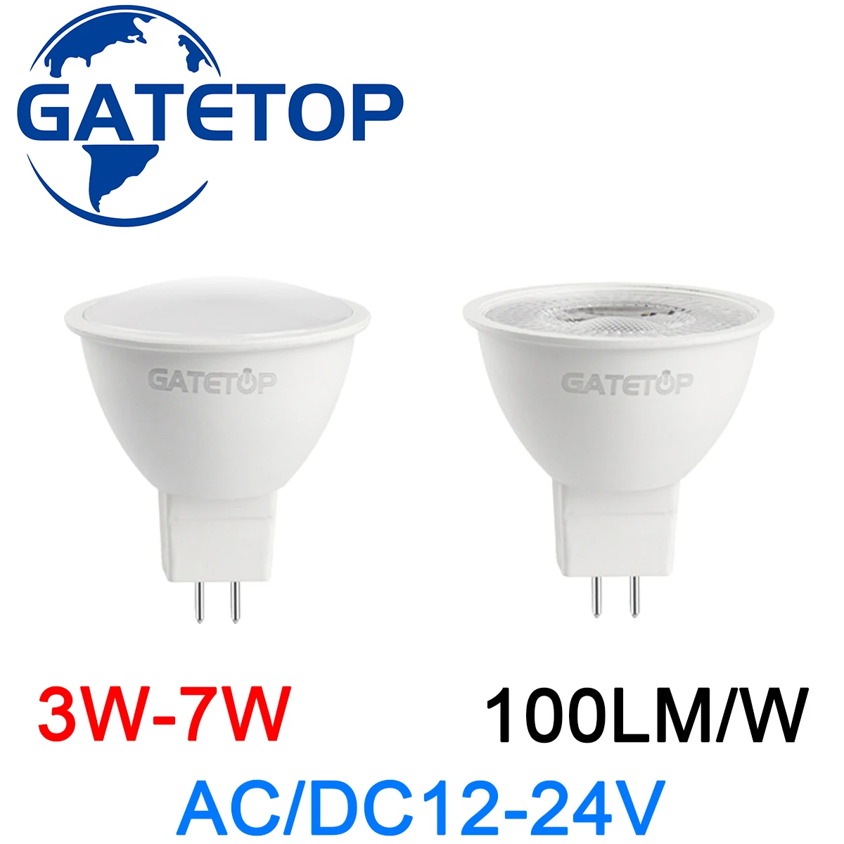 

AC/DC12V-24V светодиодный Spotlight MR16 3 W-7W GU5.3 Теплый белый свет без стробоскопа Высокий люмен для дома, офиса заменить 50W галогенный прожектор