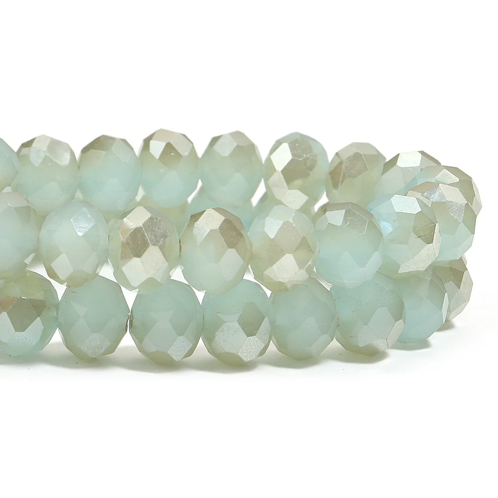 4 6 8 مللي متر الأوجه كريستال Rondelle الخرز ضوء بحيرة الأزرق العنبر الزجاج فضفاض خزر عازل لصنع المجوهرات قلادة أساور يدوية #6