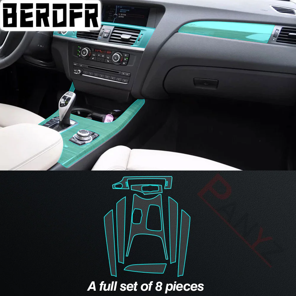 Car Interior Cover Trim Gear Shift Center Console Transparent TPU Protective Film Stickers for BMW X3 X4 F25 F26 Accessories