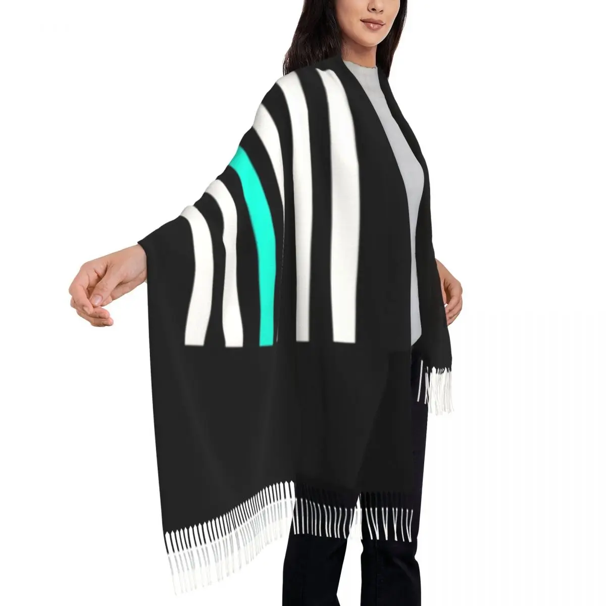 Тонкая шаль Baja Blast Line Flag 72x197 см, шарф с кисточками