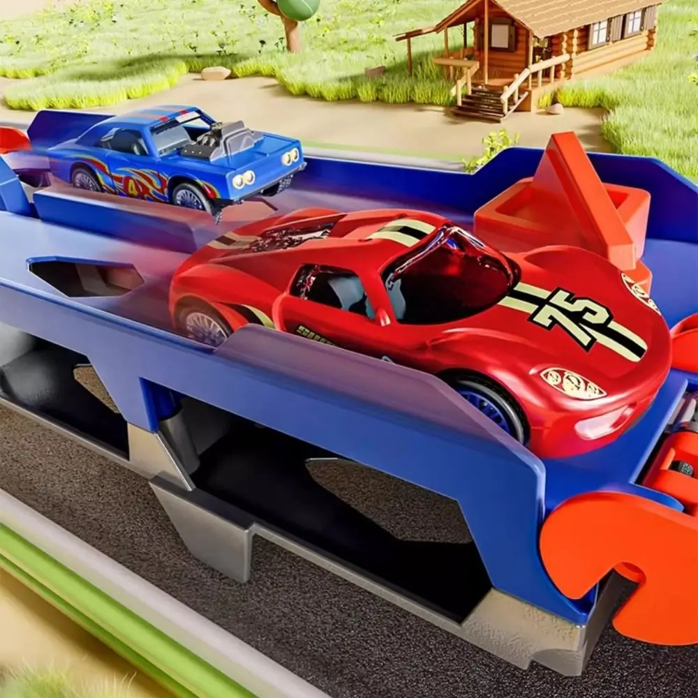 Foldable Track Dinosaur Foldable Truck Toy Metal Mini Cars Molded Racing Cars Dinosaur Race Track Toys Transforming