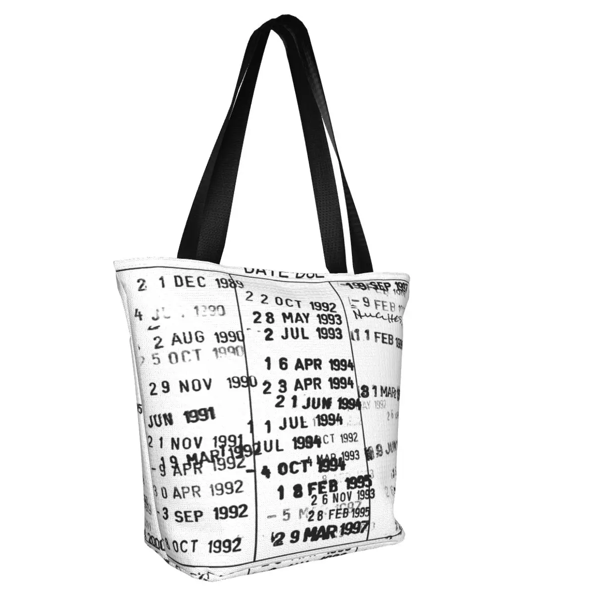 Date Due Stamp - Library Book Casual Shoulder Tote Shopping Bag Lightweight Wider Handloom For Fitness Halloween Gift