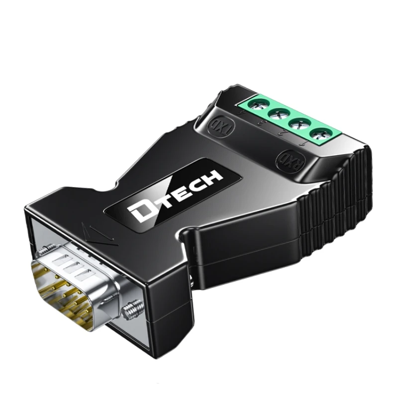 2PCS DTECH DT-9001B Industrial Grade Serial Port Adapter RS232 To RS485 Serial Communication Converter