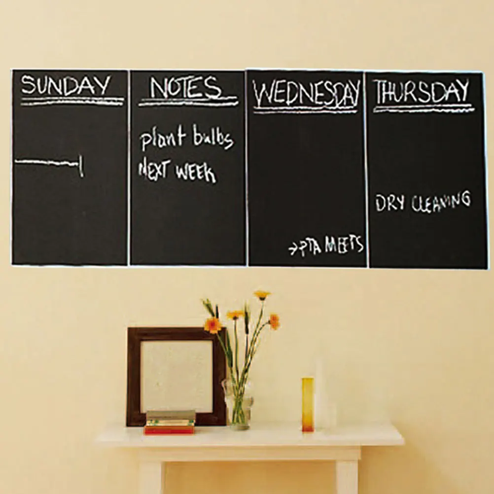 

12 Sheets Blackboard Stickers Dry Erase Wallpaper Teaching Erasable Writing Household Graffiti Home Message Board Reusable