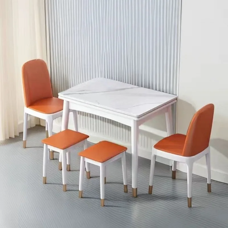 Slate folding household small apartment solid wood retractable dining table rectangular space saving