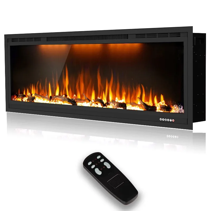 

Luxstar Media Built-in Electric Fireplace Heater 84 Inch Indoor Remote Control Decor Modern Led Flame Light