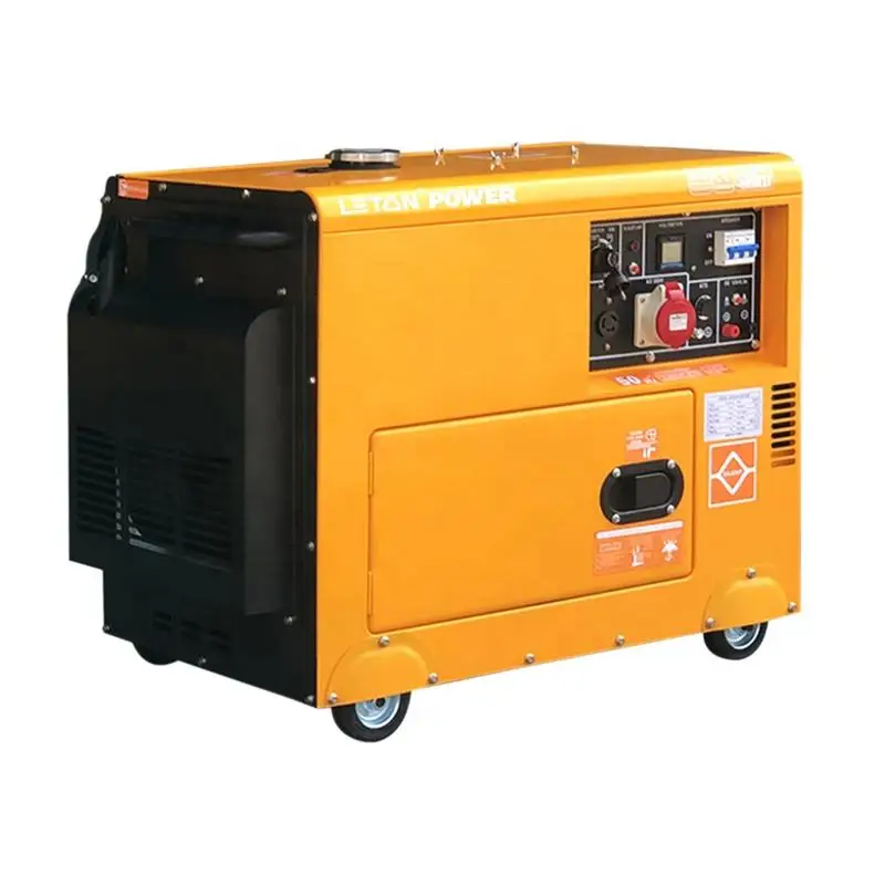 heavy-duty 8single phase 5kVA silent diesel generator price for continuous power supply LETON diesel generator set