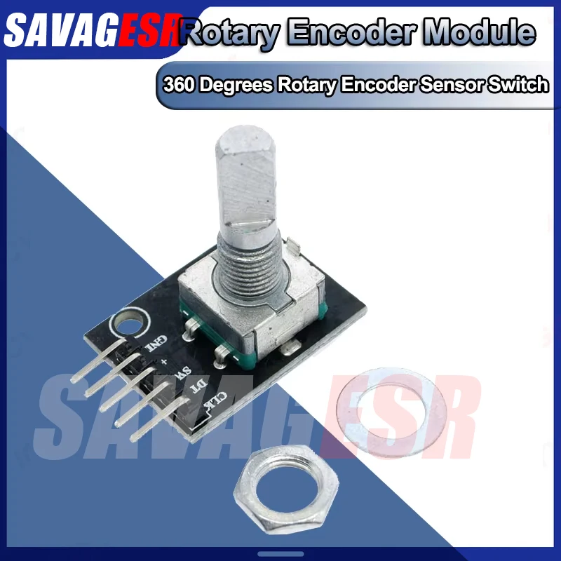 1/5/10PCS KY-040 360 Degrees Rotary Encoder Module Brick Sensor Switch Development Board For Arduino With Pins Half Shaft