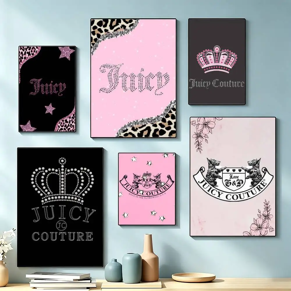 Fashion brand J-Juicy C-Couture  Poster High Quality Dorm Living Room Aesthetic Wall Decoration Painting Stickers Gift