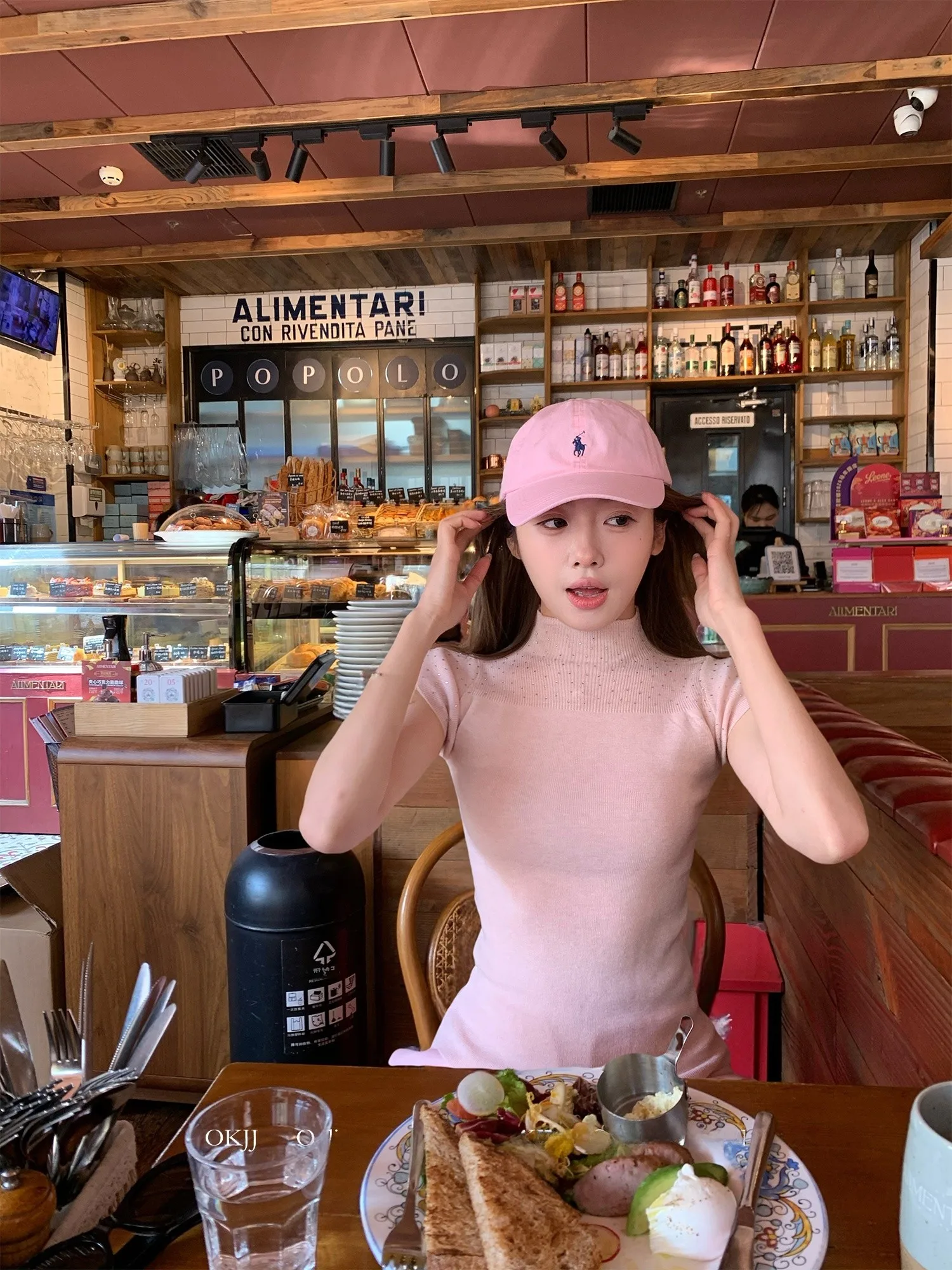 

OKJJ Heavy Industry: Вязаный свитер с высоким воротником и стразами, розовый, мягкий, облегающий, для женщин и девушек