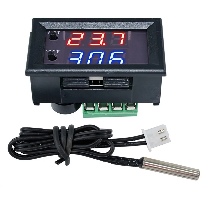 For 12V 220V Digital Temperature Controller Thermostat W1209WK Dual Display