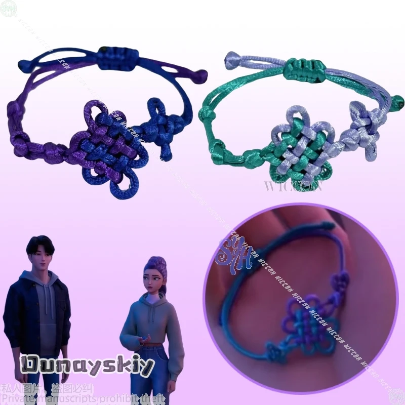 

Rumi Jinu Rujinu Chinese Knot Couples Bracelets Anime Movie Kpop Demon Cosplay Two Color Styles Saja Boys Huntrix Love Disguise