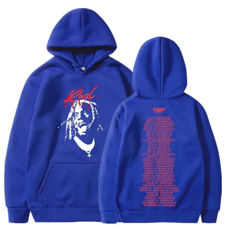 Rapper Playboi Carti Whole Lotta Red  WomenMen Hoodie Sweatshirt Music Album Die Lit Pullover Hooded Outerwear