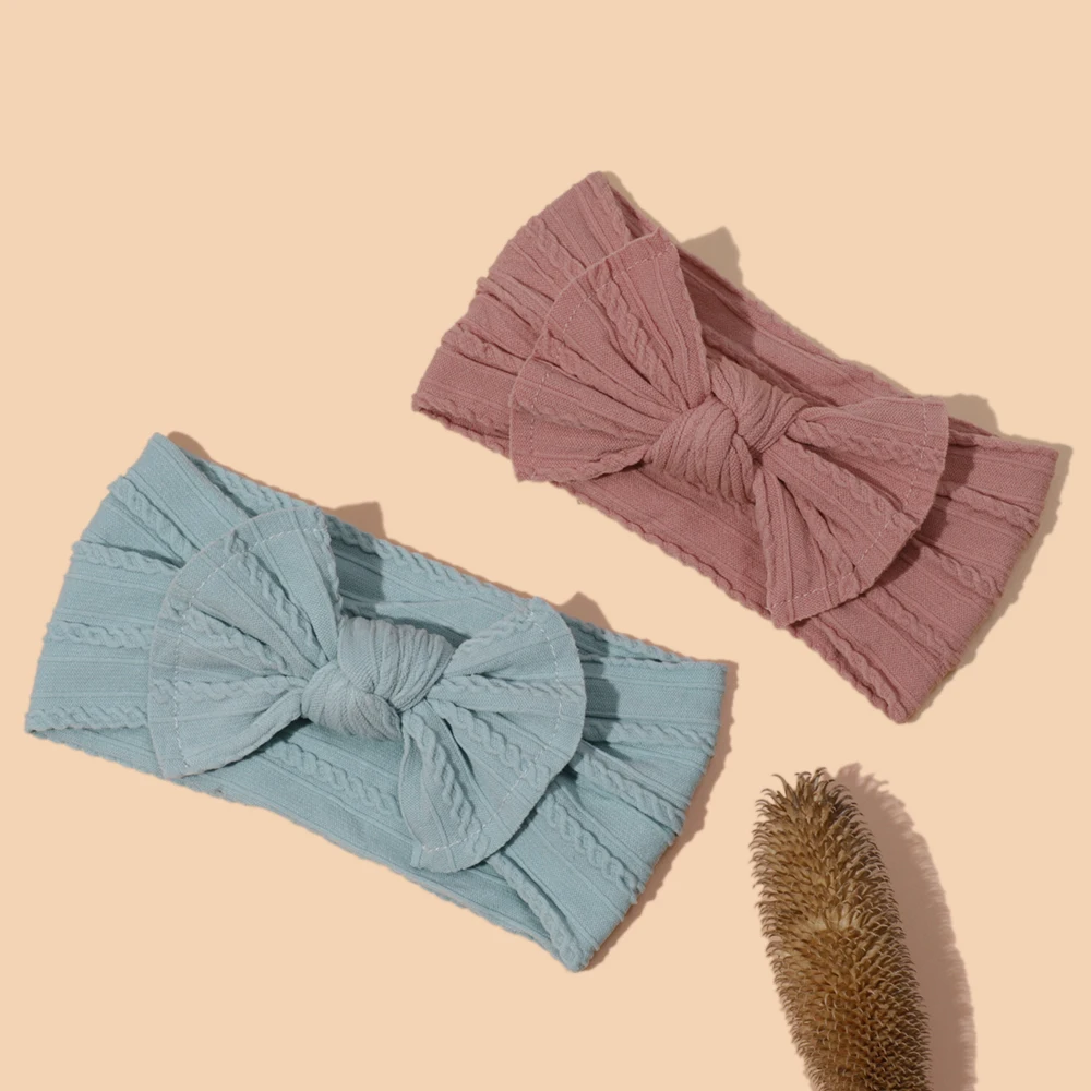 Diadema de nailon para bebé y niña, tocado de lazo sólido, suave, banda para el pelo de princesa, accesorios para el cabello de bebé recién nacido