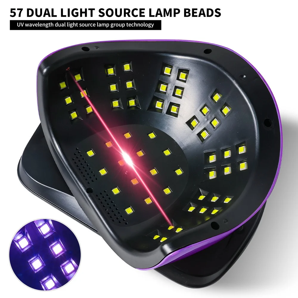 Diamond-Encrusted LED UV Nail Dryer Machine High-Power Phototherapy Sensor Technology Plastic Material Portable All Gel