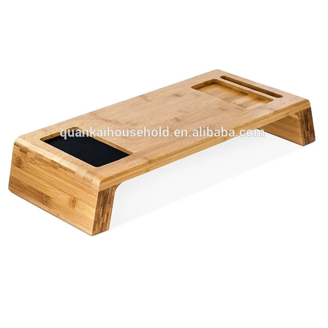 مكتب كمبيوتر من الخيزران الطبيعي مع منظم سطح المكتب #2