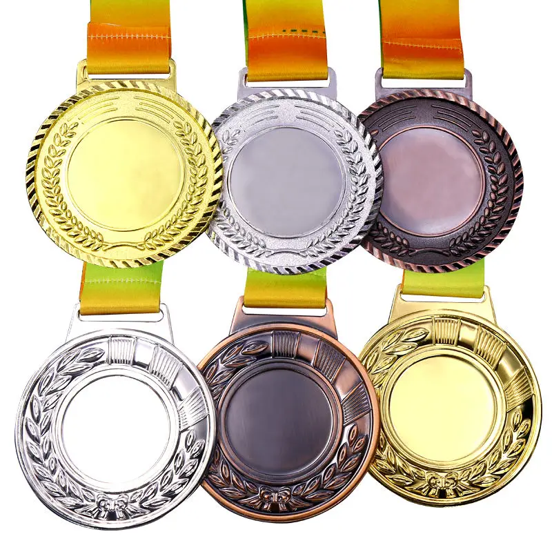 Custom Zinc Alloy Gold 5k 10K 21K Die Cast Letterpress Printed Custom Shape Sports Collectible Souvenir Marathon Medal
