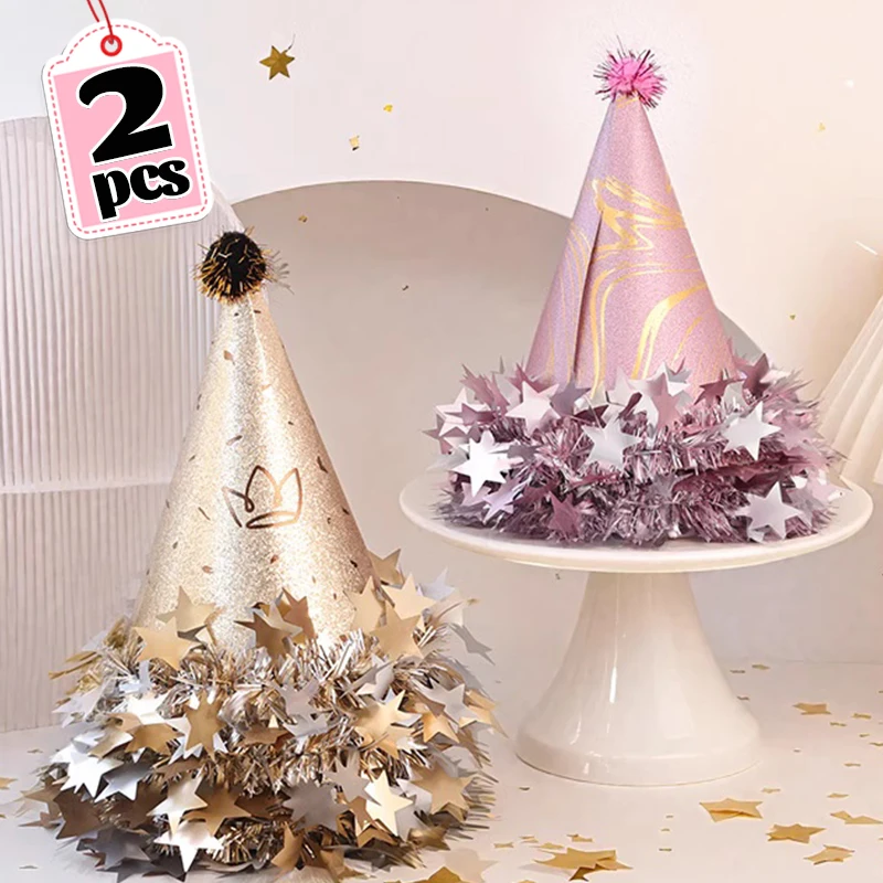 Chapéu de festa de aniversário de papel elegante e elegante para festas temáticas celebrações de feriados de aniversário ajuste ajustável suprimentos de festa adereço