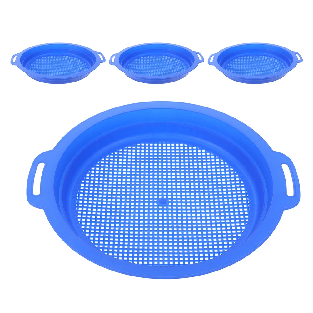 4Pcs Childrens Sand Sifter Lightweight Portable Mesh Strainer Easy Clean Large Capacity for Beach Fun Exploration