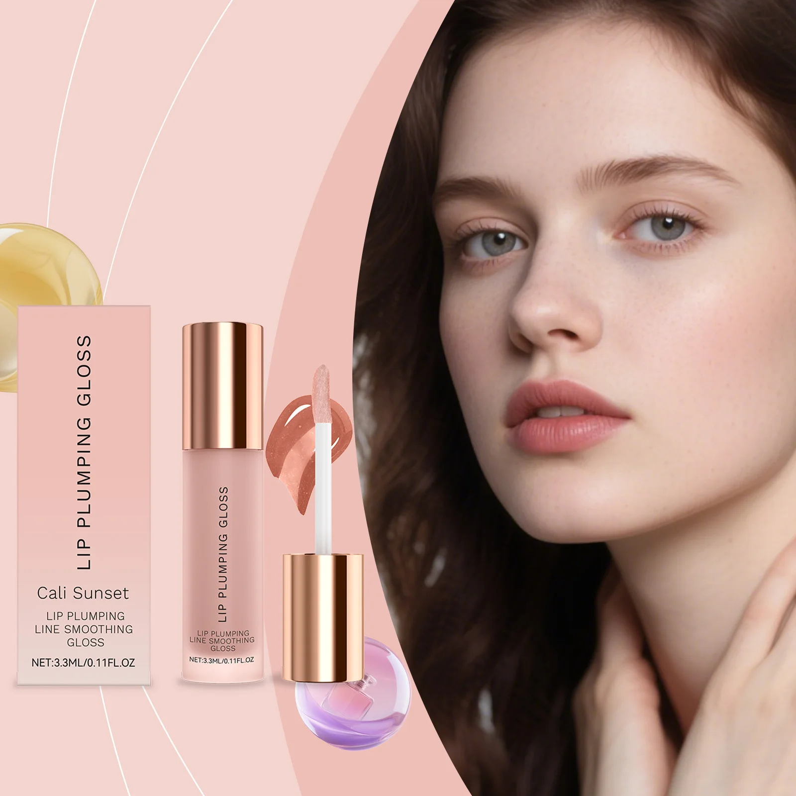 Plumping Lip Gloss Lip Volumiser Glitter Jelly Mirror Waterproof Reduce Fine Lines Liquid Lipstick Set Moisturizing Lip Gloss