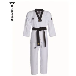 Uniforme de Taekwondo blanco TKD para niños y adultos, conjunto de Karate Judo WTF Unisex, manga larga, Panel de malla transpirable, 2023