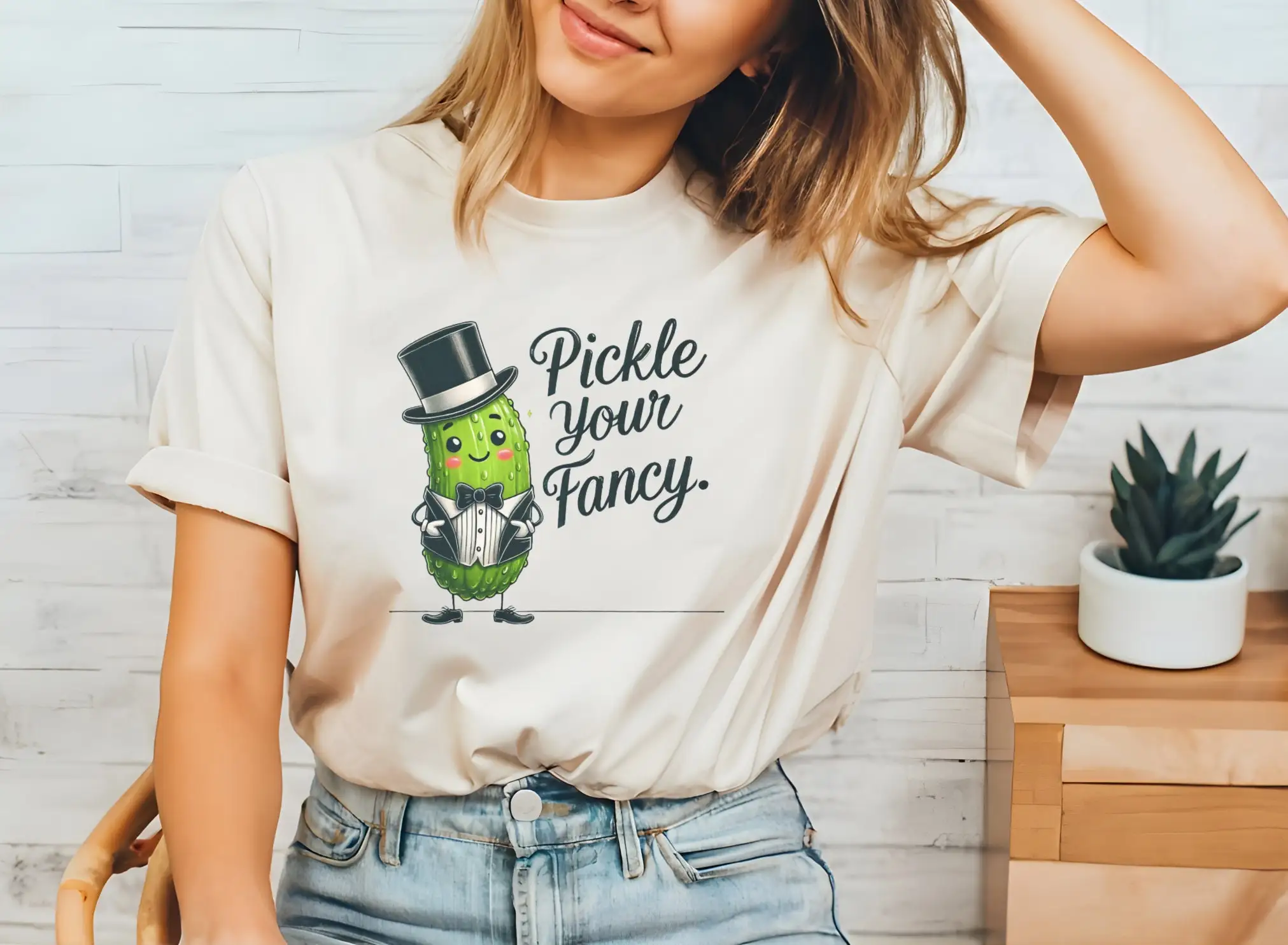 Pickle Your Fancy T Shirt Funny S For Her Brine Juice Dill Pickles Cotton