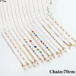 Vintage Demon Eye Glasses Chain Jewelry Lanyard for Women Flower Crystal Love Evil Eye Sunglasses Chain Mask Holder Neck Strap