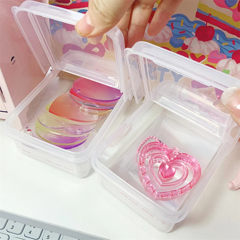 INS Photocards Storage Box Transparent Sticker DIY Korean Idol Photocard Holder Storage Organizer Classification Box Stationery