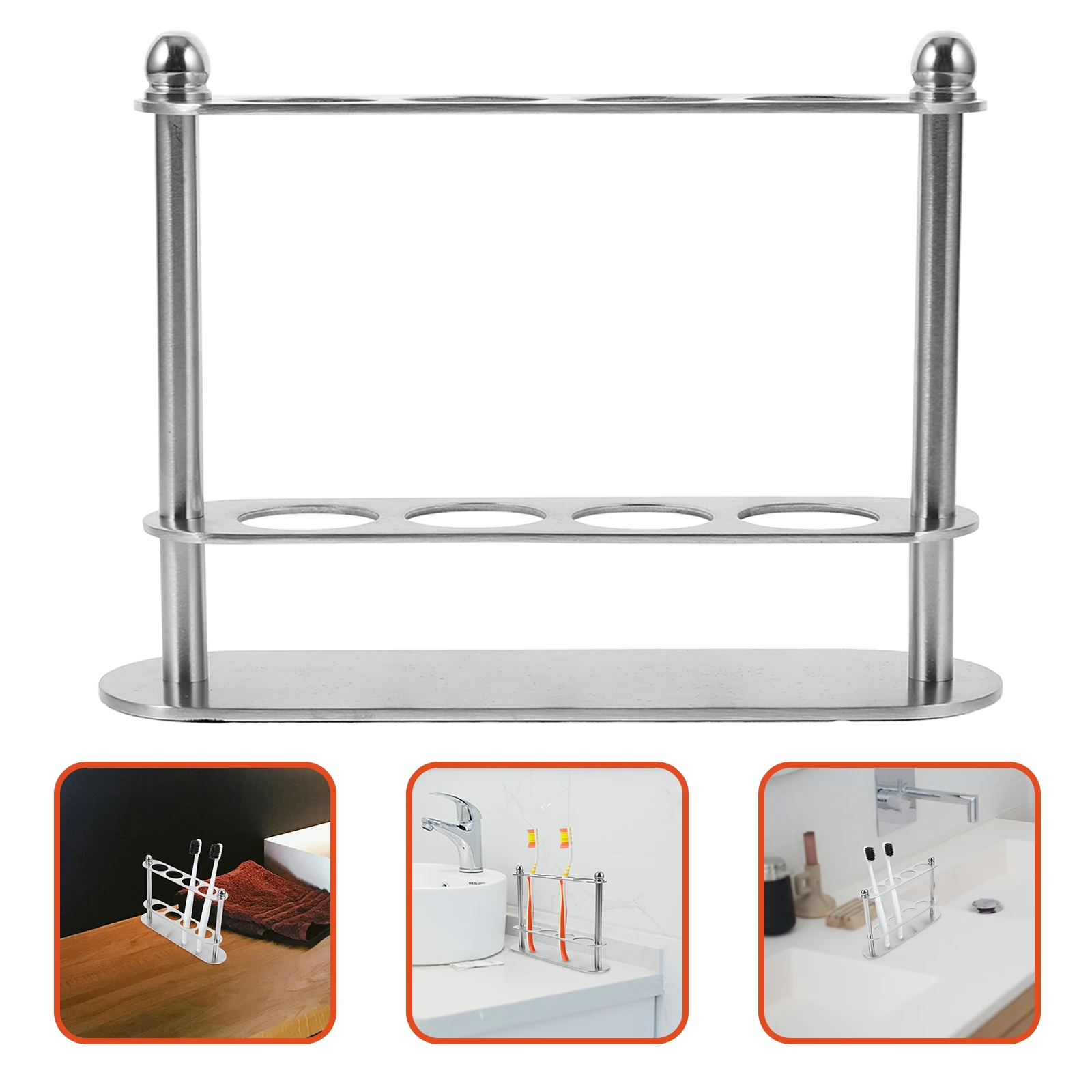 

Stainless Steel Toothbrush Holder Funny Bathroom Holders Countertop Toothpaste Stand