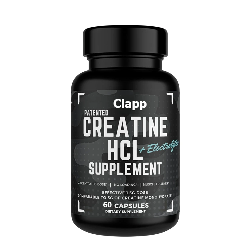 Creatine HCL Capsules 50 Serv/1.5G Clinical Dose Creatine Pills (Hydrochloric Acid) High Absorption Creatine Pills