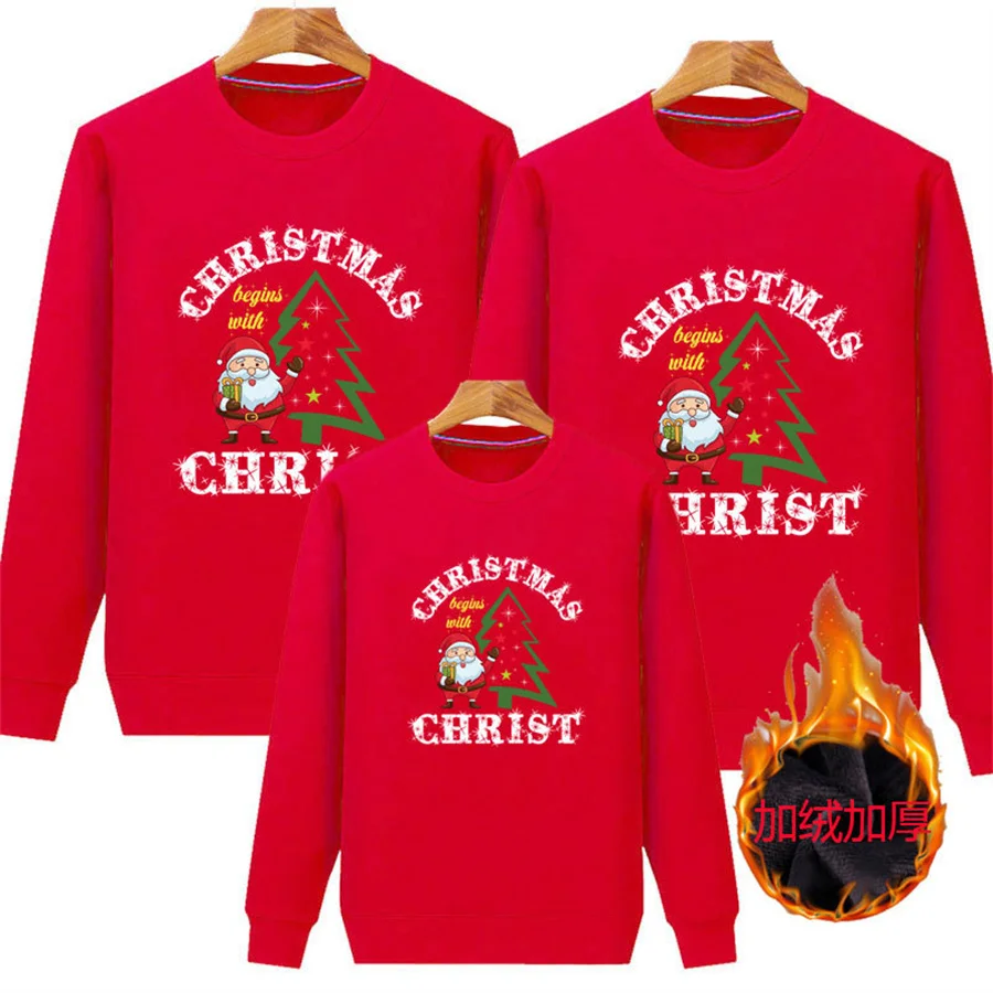 

Family Christmas Matching Outfits Mother Daughter Sweater for New Year Father and Son Jumper Dad Mom and Children Pullover