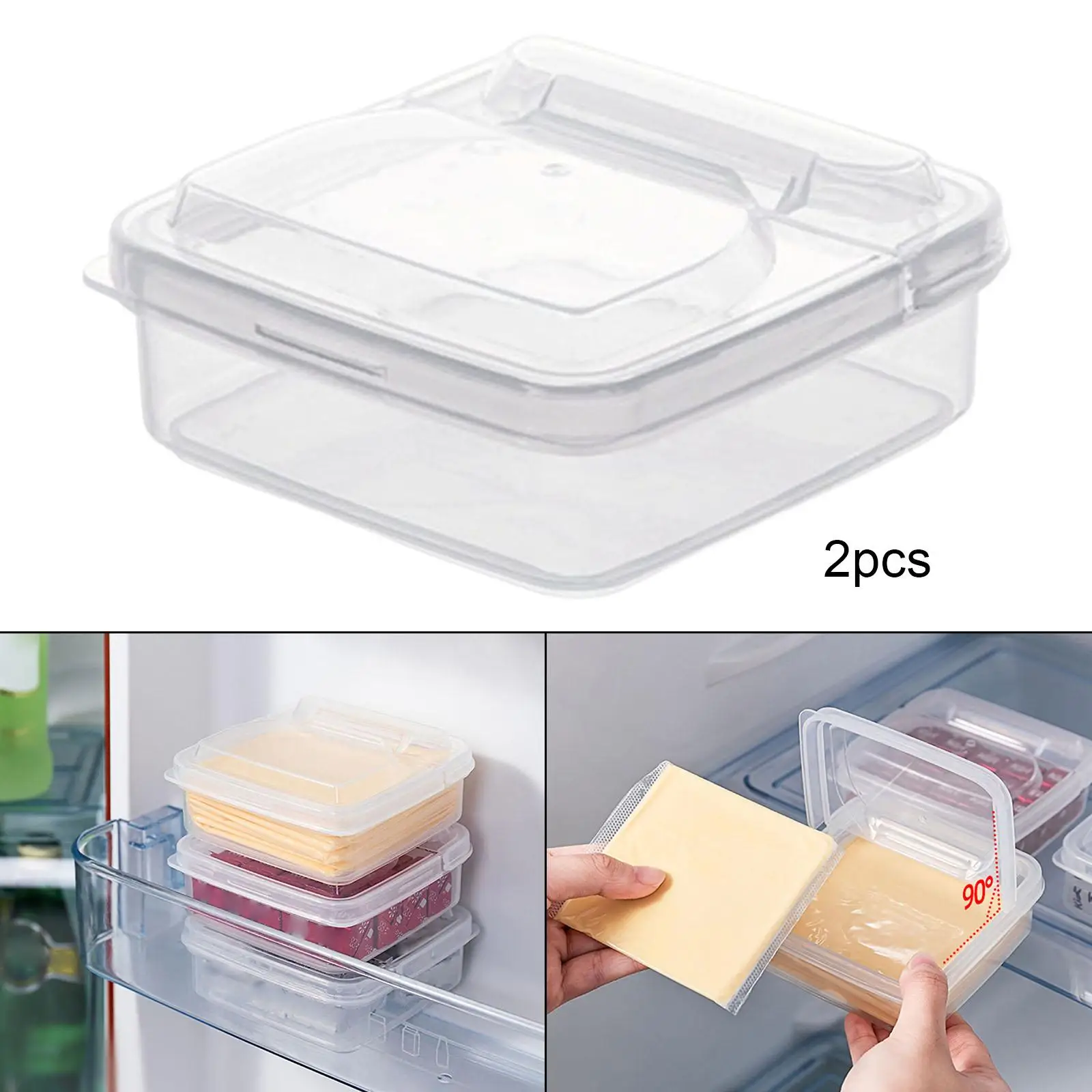 Food Storage Containers, Fridge Meat Set of 2pcs Stackable Organizer Keeper Drawers Bins Container