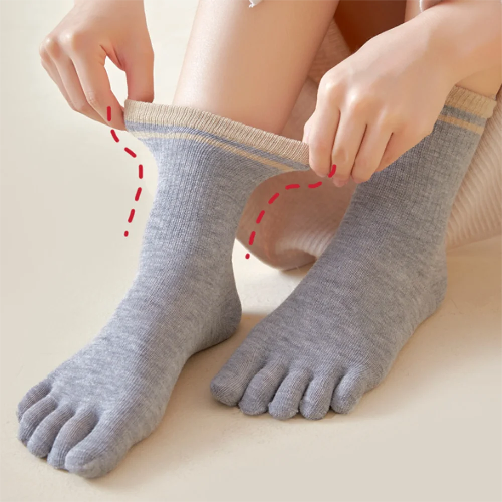 1/4 Pairs المرأة لطيف تو الجوارب خمسة أصابع الجوارب القطنية جوارب رياضية الكاحل منخفضة قطع اليوغا أصابع منفصلة الجوارب #4