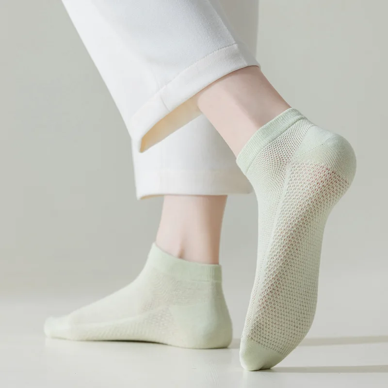 Sommer Frauen Mesh unsichtbare Socken solide atmungsaktive rutsch feste niedrig geschnittene Socken dünne weibliche Slipper No Show Socken