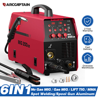 ARCCAPTAIN 200A MIG Welding Machine 6 IN 1 MMA Lift TIG Spot Weld Spool Gun Semi-automatic Aluminum Welder 2T/4T Iron Soldering