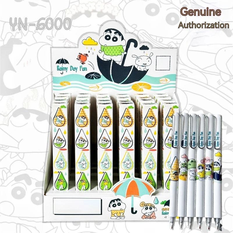 

Genuine New 24pcs Crayon Shin-chan Gel Pen Cartoon By Writing Student Writing Pen Black 0.5mm Student Stationery Wholesale