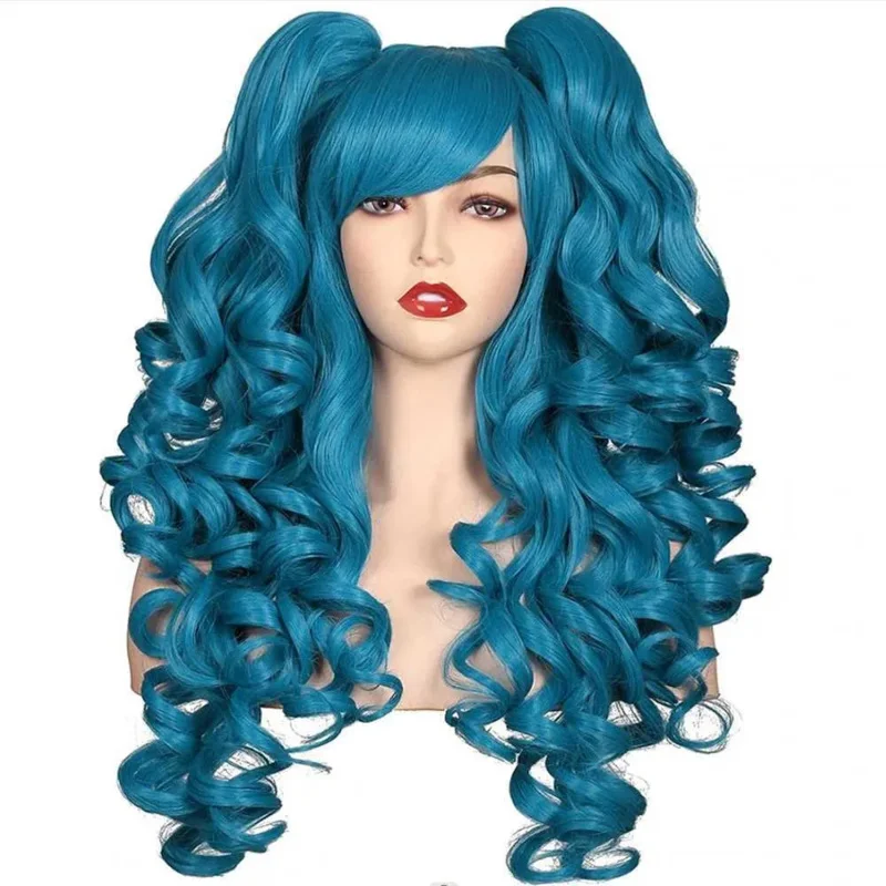 شعر مستعار نسائي صناعي طويل مجعد من Hairjoy، شعر مستعار للهالوين مع ذيل حصان W 240808